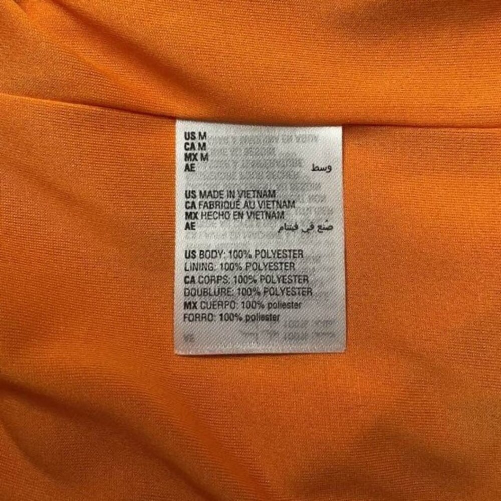 Bar III Vibrant Orange Floral Boho Tie Neck Peasant Blouse Size Medium - Picture 11 of 13